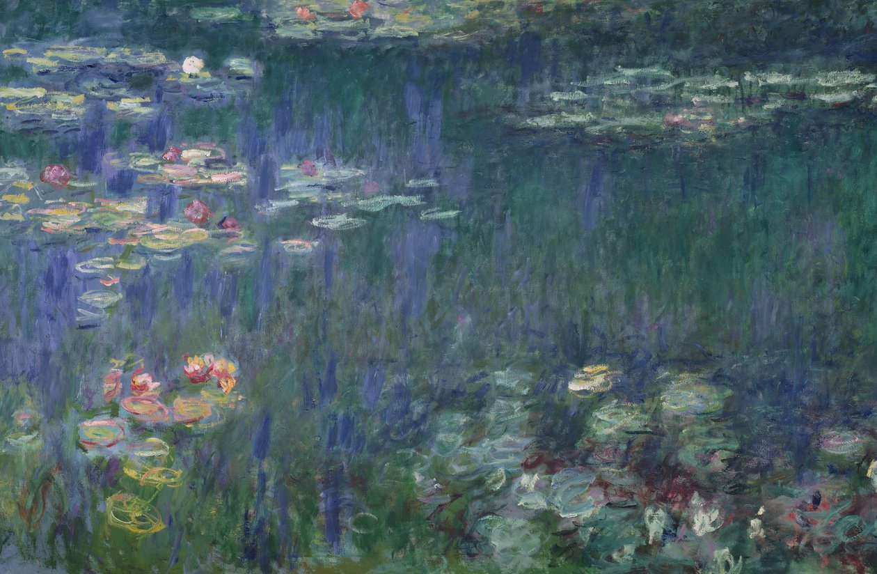 Lummet: Green Reflections, 1914-1918 (vasen osa) (katso myös 56001 ja 56004) tekijältä Claude Monet