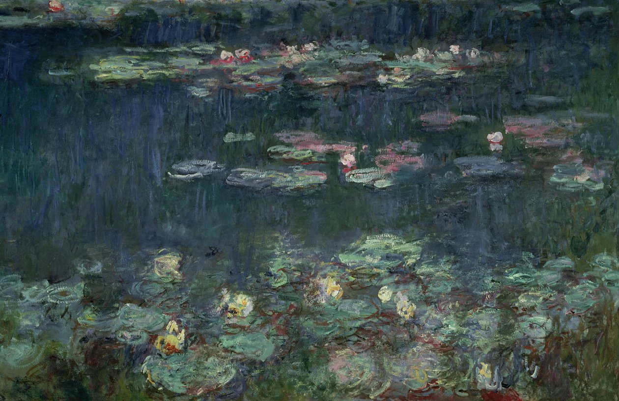 Lummet: Green Reflections, 1914-1918 (oikea osa) (katso myös 70302 ja 56004) tekijältä Claude Monet