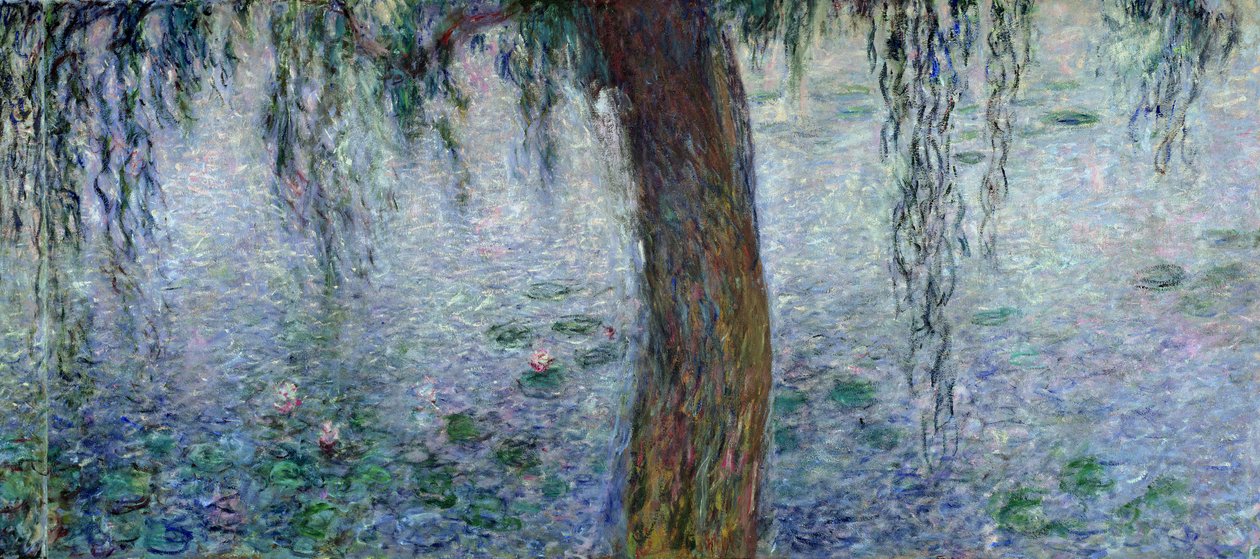 Lummet: Aamu itkevien pajujen kanssa, yksityiskohta oikeanpuoleisesta osasta, 1915-26 (katso myös 162347-8) tekijältä Claude Monet