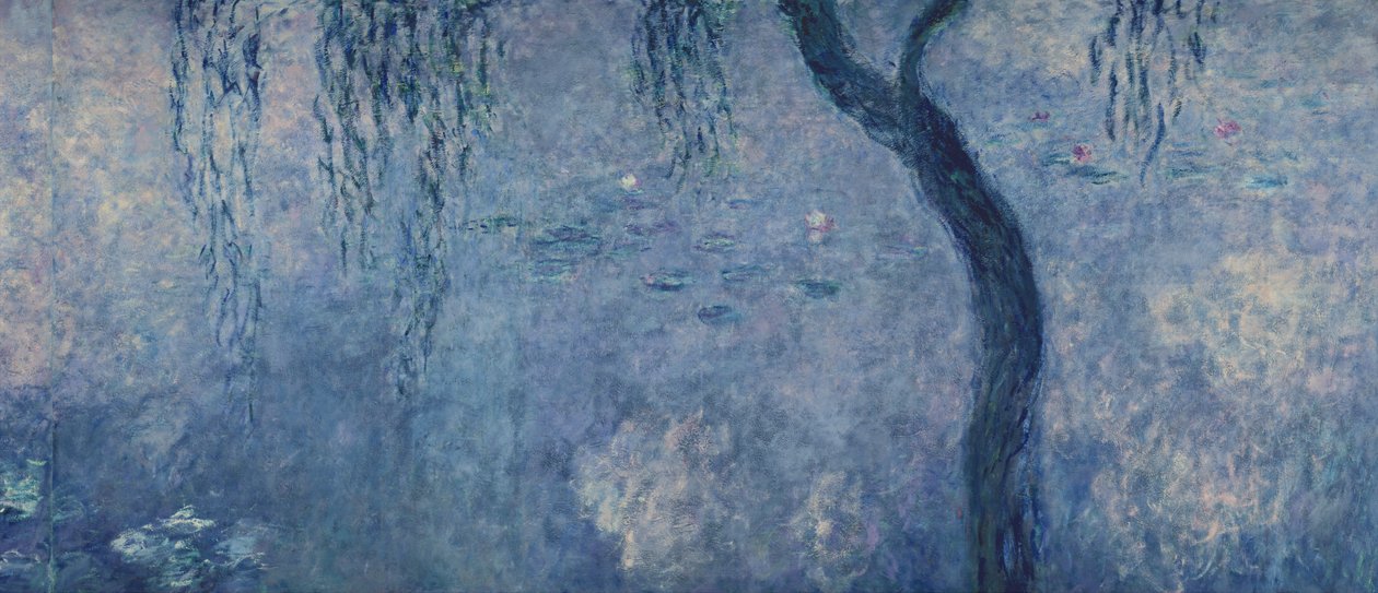 Vesililjat: Kaksi itkevää pajua, oikea leikkaus, 1914-18 (katso myös 75700-02) tekijältä Claude Monet
