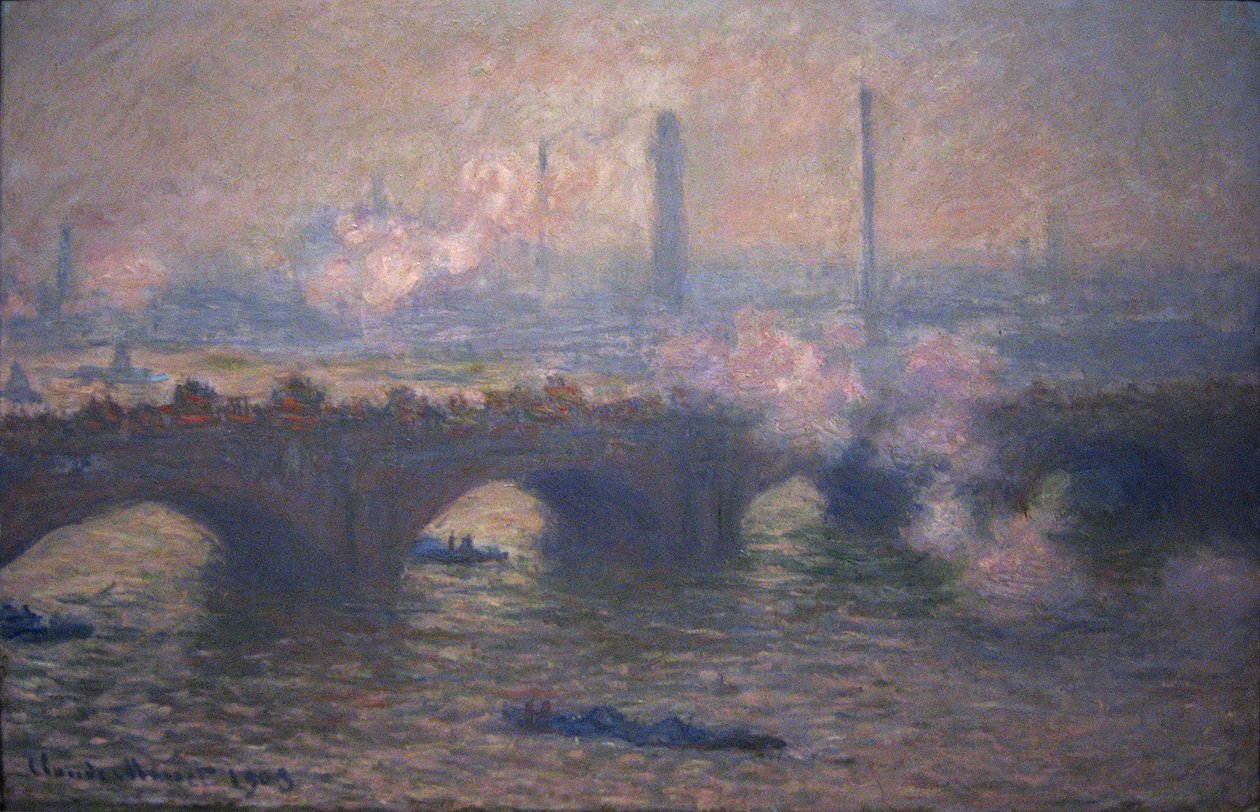 Waterloon silta, harmaa päivä tekijältä Claude Monet