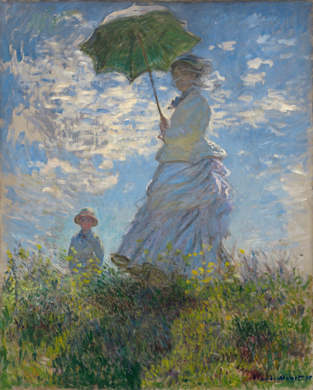 Nainen päivänvarjon kanssa tekijältä Claude Monet