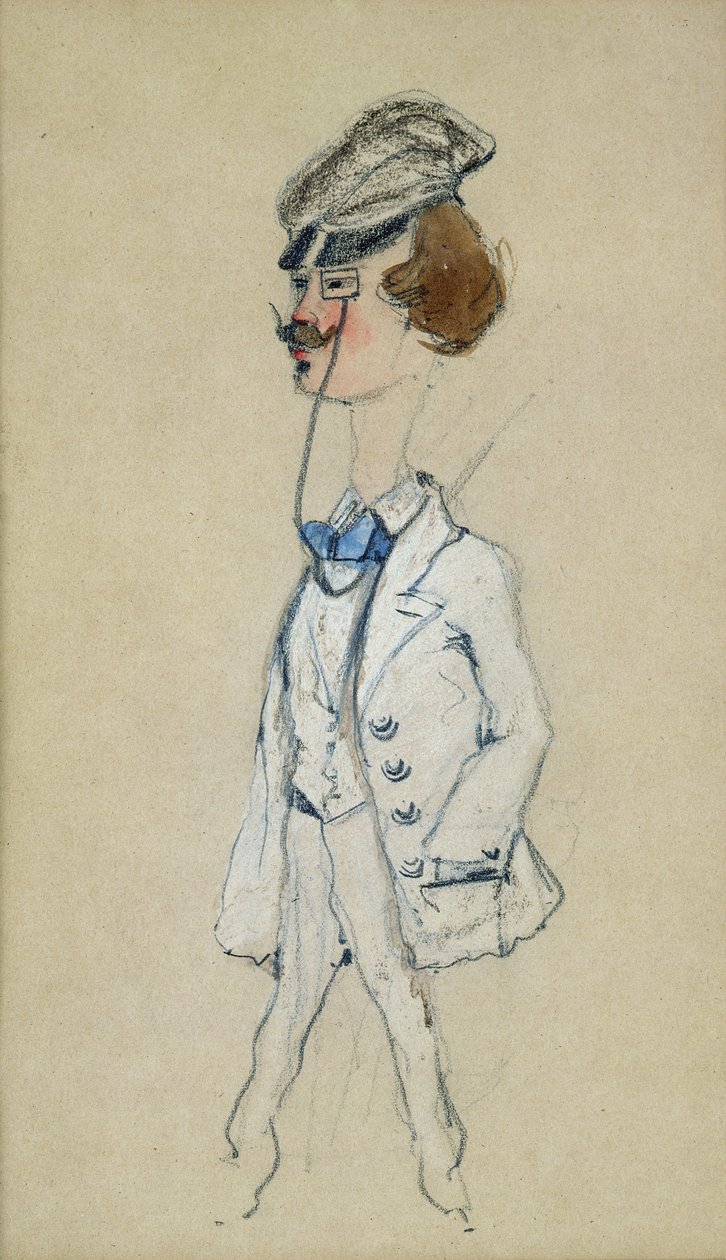 Nuori mies monoklin kanssa, 1857 (pastelli ja wc paperilla) tekijältä Claude Monet