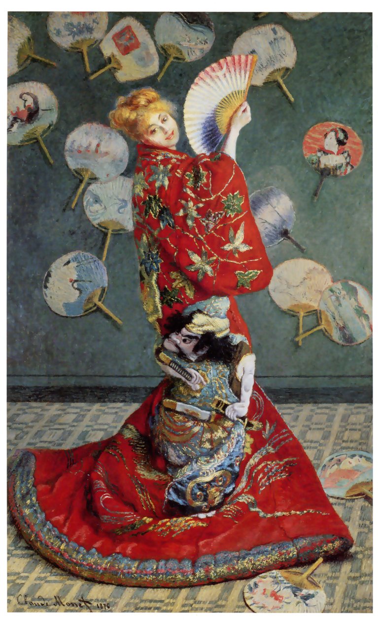 La Japonaise. (Camille im japanischen Kostuem) tekijältä Claude Monet