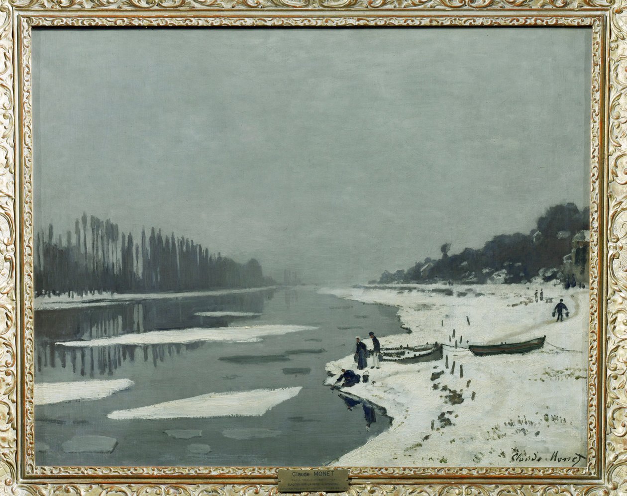 Glacons on the Seine at Bougival ... tekijältä Claude (follower of) Monet