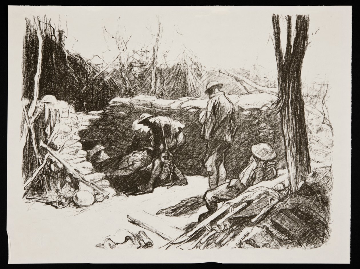 "Kehittynyt pukeutumisasema Ranskassa", 1917 tekijältä Claude Allin Shepperson