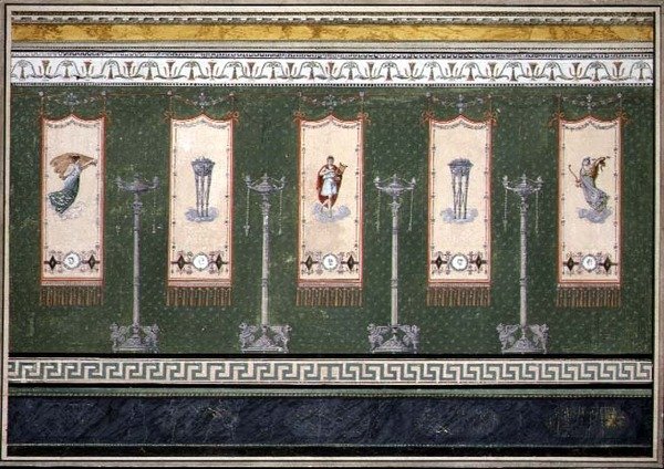 Suunnitelma Empire-seinäkoristeeksi (vesiväri ja guassi paperille) tekijältä Claude Amie Chenavard