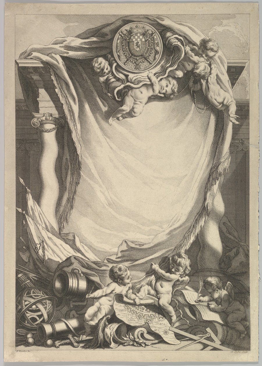 Kehys vihkimislautaselle, 1700-luku. tekijältä Claude Augustin Duflos