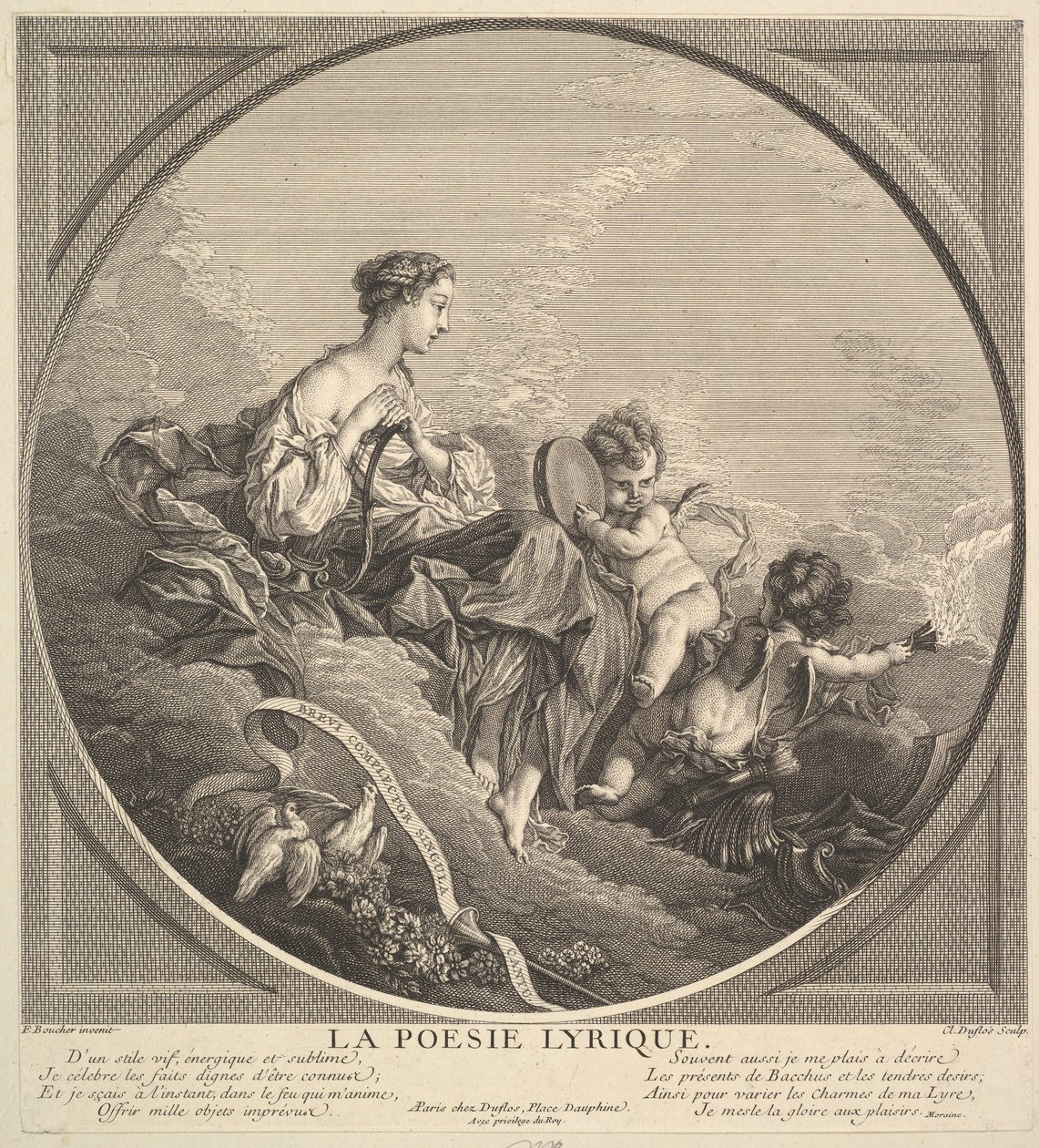 Lyyrinen runous, n. 1741. tekijältä Claude Augustin Duflos