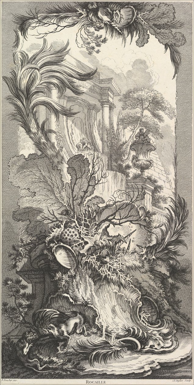 Rocaille Rock Garden, n. 1737. tekijältä Claude Augustin Duflos
