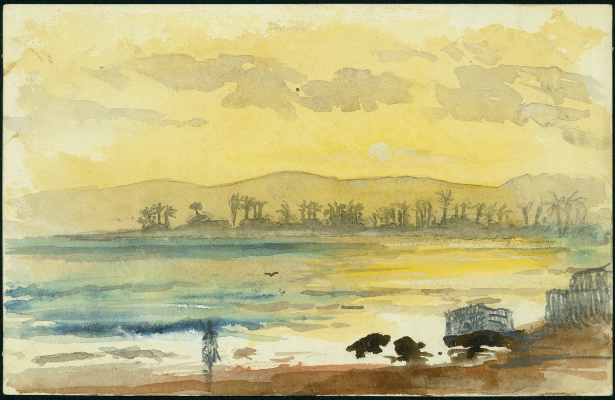 Auringonnousu lähellä Haifaa, 1872 (wc ja kynä paperille) tekijältä Claude Conder