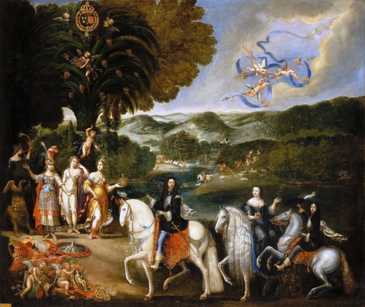 Allegoria Pyreneiden sopimuksesta Allegoria Ludvig XIV:n avioliitosta tekijältä Claude Deruet