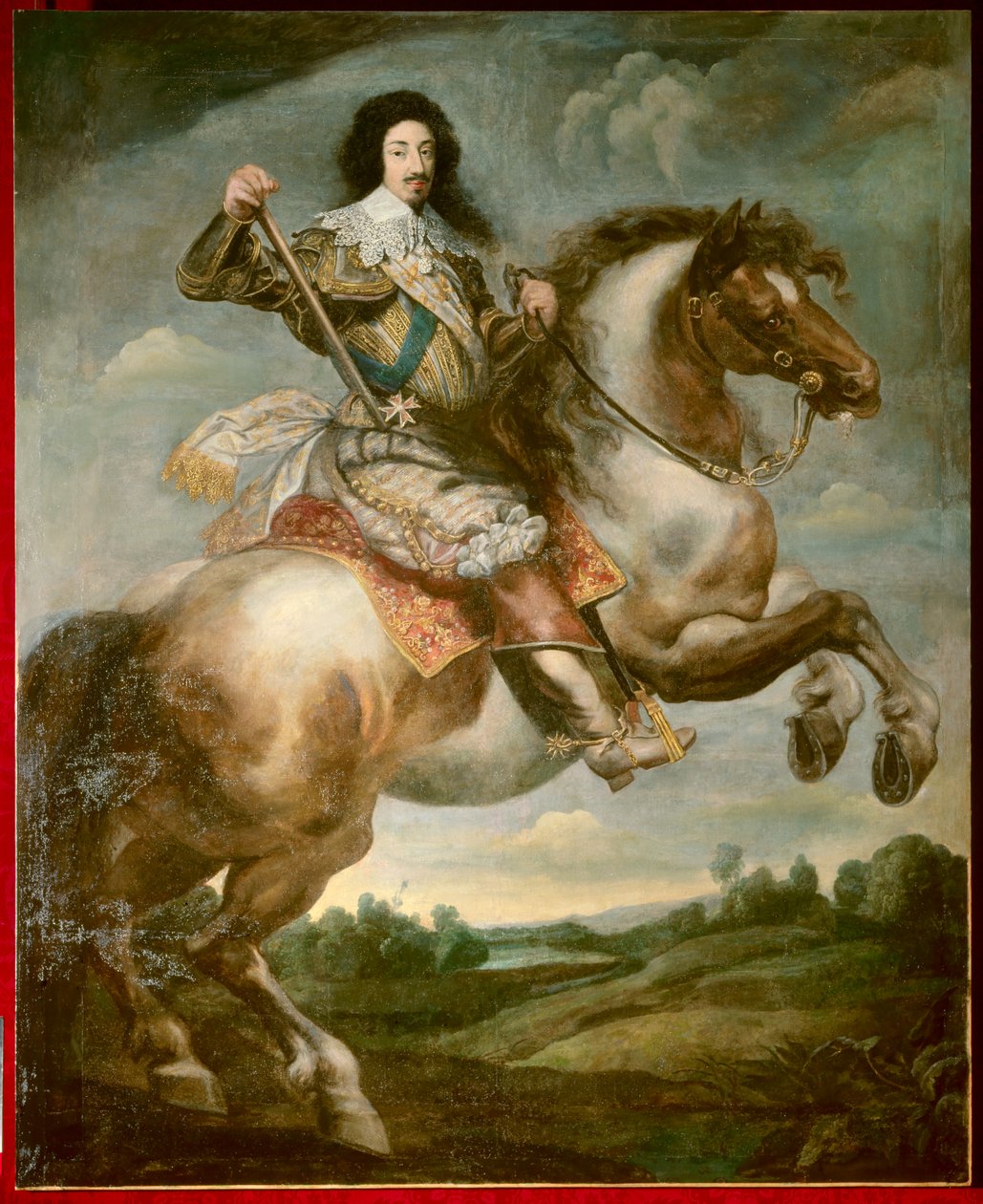 Ludvig XIII:n (1601-1643) ratsastusmuotokuva Claude Deruetin (1588-1662) maalaus 1600-luvun su. 3,13 x 2,40 m tekijältä Claude Deruet