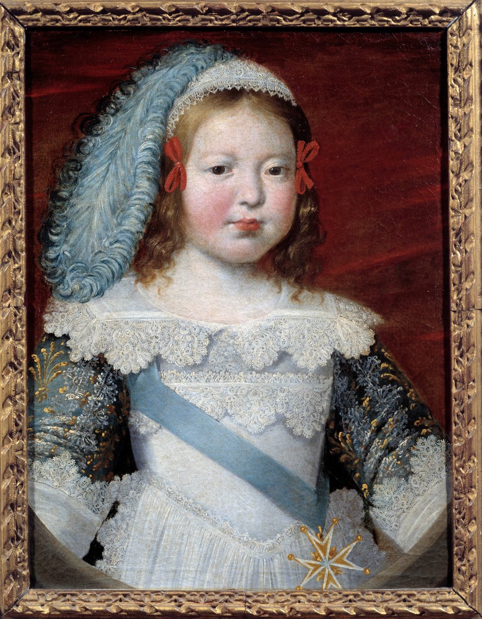 Muotokuva delfiinistä, tuleva Louis XIV (1638-1715). Claude Deruetin (1588-1662) maalaus, koko 0,50 x 0,39. 1641. Musee des Beaux Arts d