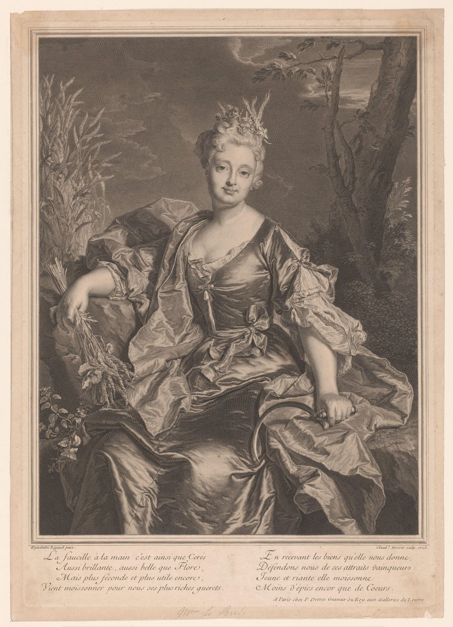 Marguerite Henriette de La Briffe Le Bretin muotokuva Ceresina tekijältä Claude Drevet