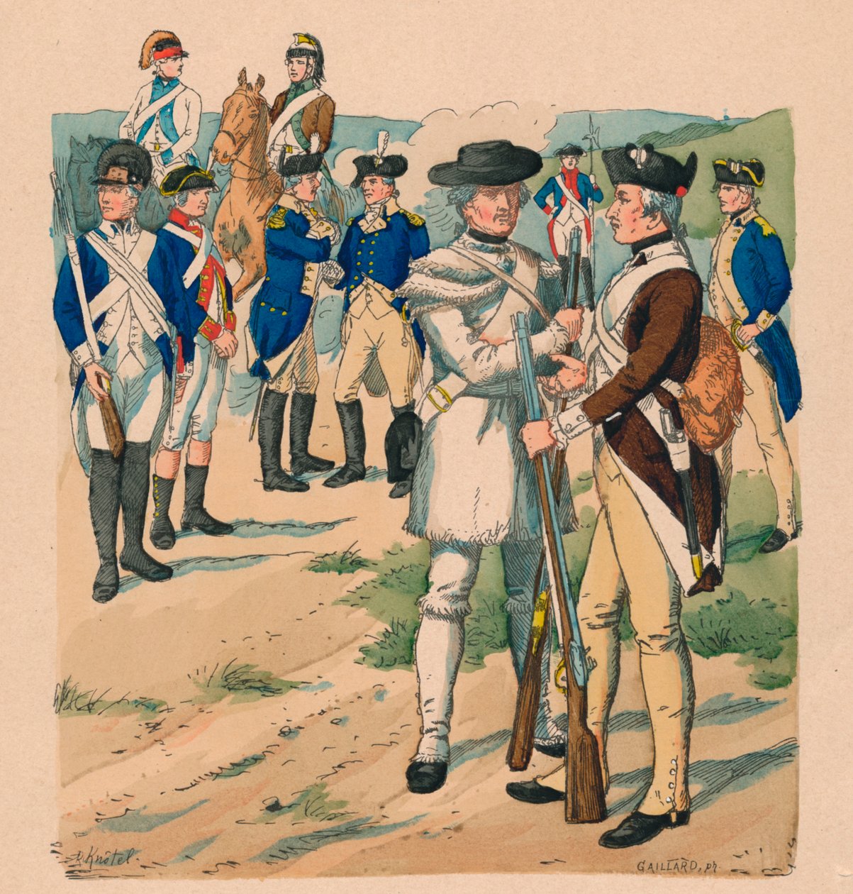 Pohjois-Amerikan Yhdysvallat, 1775-1783 tekijältä Claude Ferdinand Gaillard