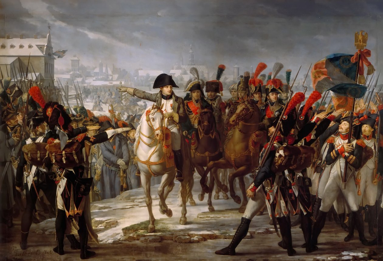 Napoleonin puhe Grande Arméen 2. joukolle ennen Augsburgin hyökkäystä 12. lokakuuta 1. tekijältä Claude Gautherot
