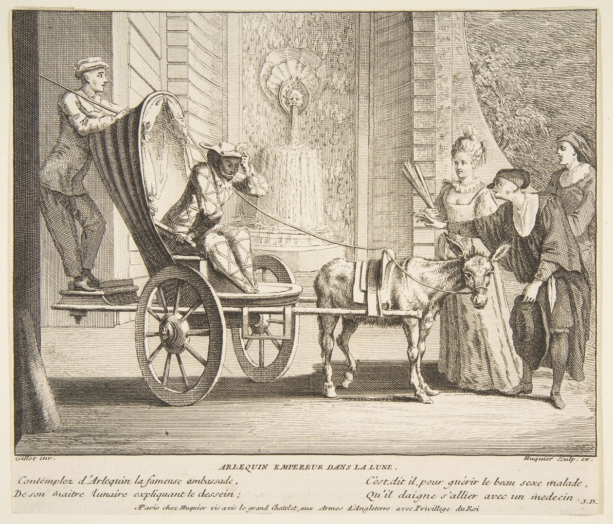 Arlequí, emperador a la Lluna.n.d. Creadors: Claude Gillot, Jacques Gabriel Huquier.finnès tekijältä Claude Gillot, Jacques Gabriel Huquier
