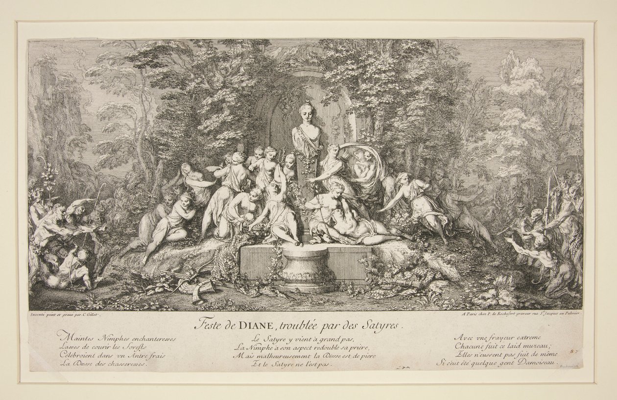 Dianan juhla, Satyrs häiritsee tekijältä Claude Gillot