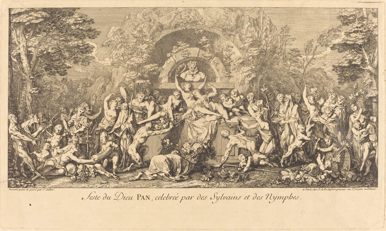 Feste du Dieu Pan, celebree par des Sylvains et des Nymphes (Sylvans ja Nymphs juhlii The Feast of the God Pan) tekijältä Claude Gillot