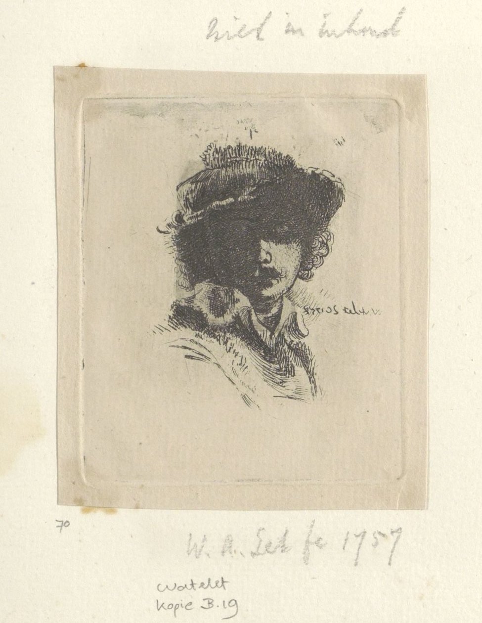 Zelfportret laittaa Saskia: alleen Rembrandt Kokoelma kahdeksankymmentäviisi alkuperäistä vedosta (sarjan nimi) tekijältä Claude Henri Watelet