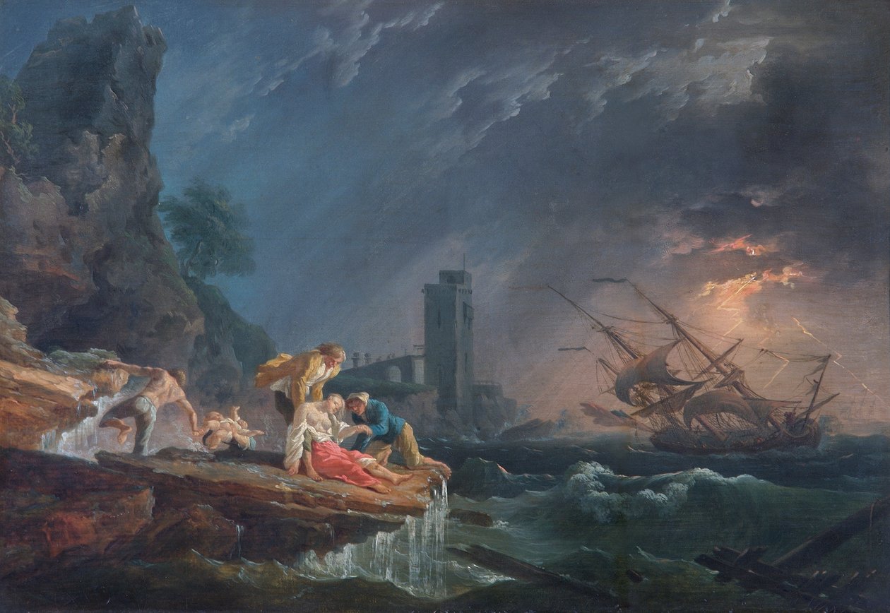 Haaksirikko, n. 1760-65 (öljy kankaalle) tekijältä Claude Joseph (after) Vernet