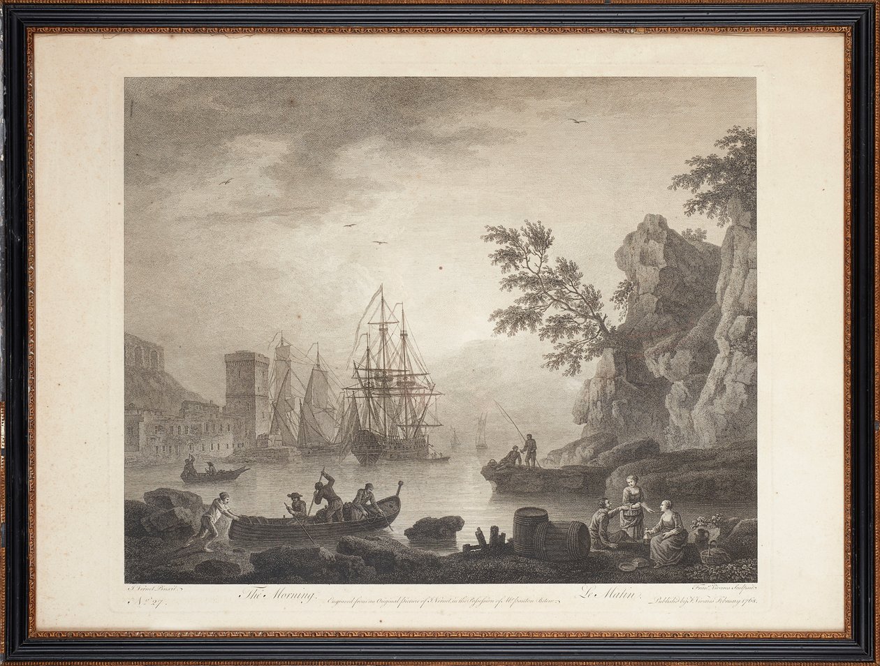 Kymmenen ranskalaista teräskaiverrusta tekijältä Claude Joseph (after) Vernet