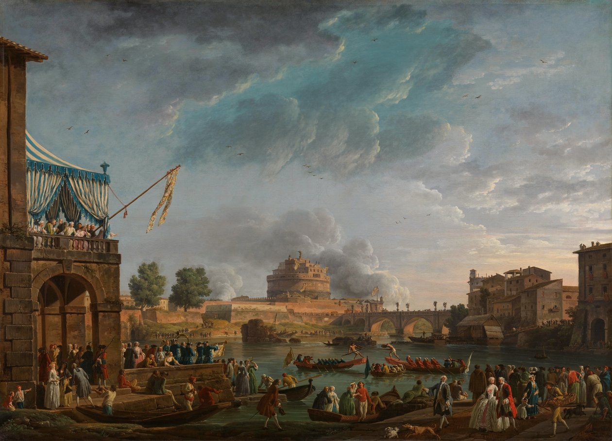 Urheilukilpailu Tiberillä tekijältä Claude Joseph Vernet
