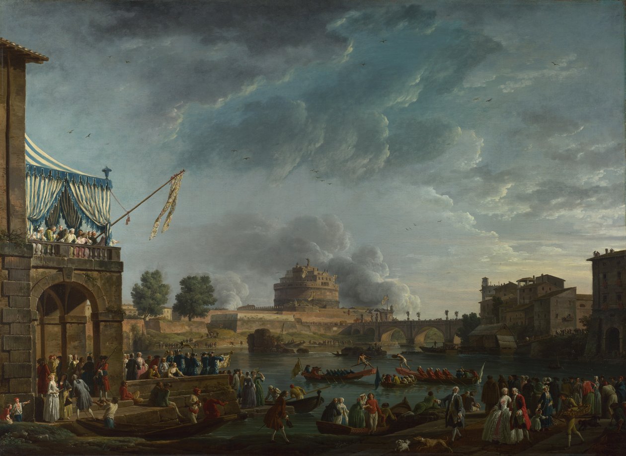 Urheilukilpailu Tiberillä Roomassa, 1750 tekijältä Claude Joseph Vernet