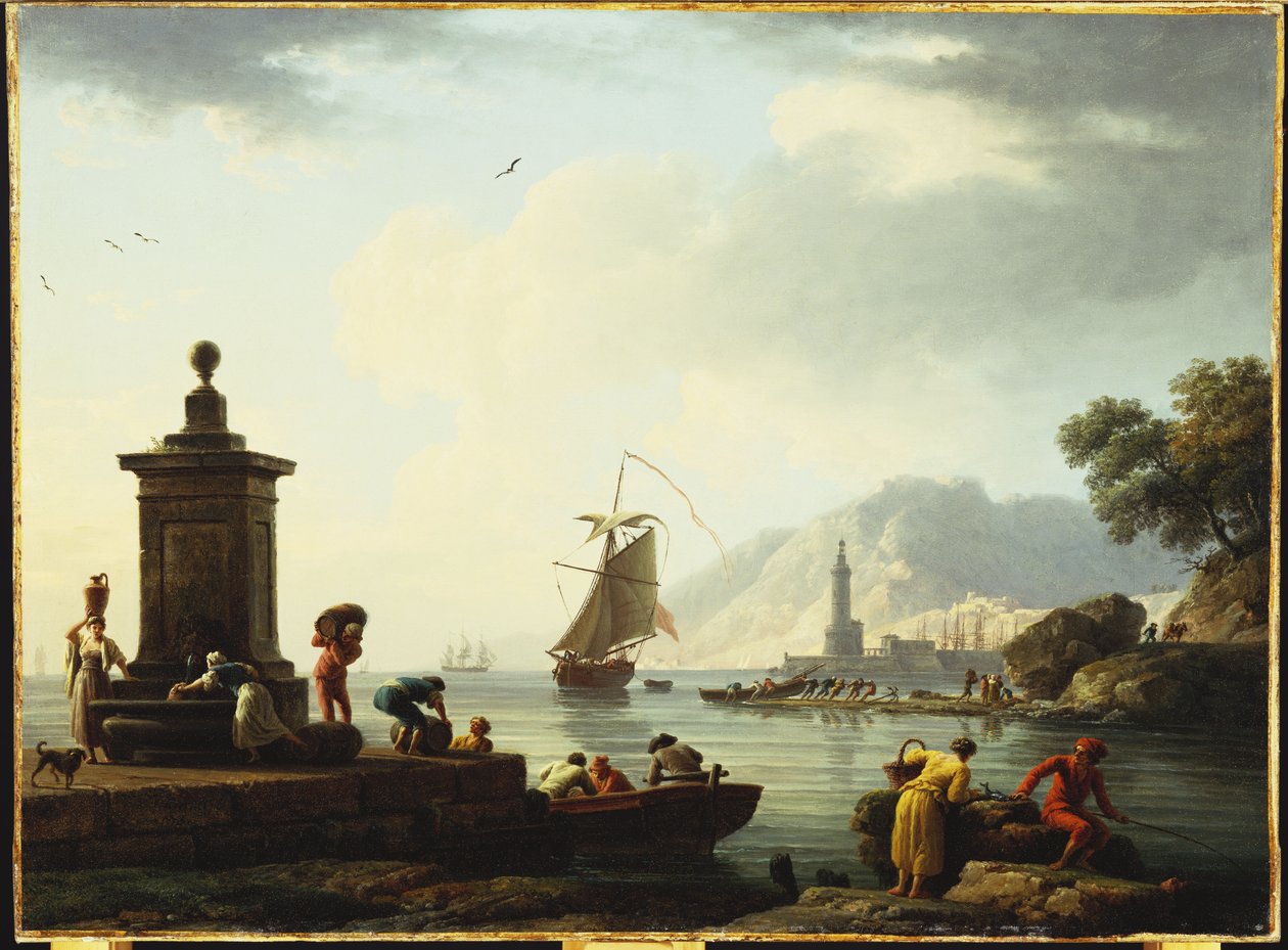 Näkymä Genovan satamaan, 1773 tekijältä Claude Joseph Vernet