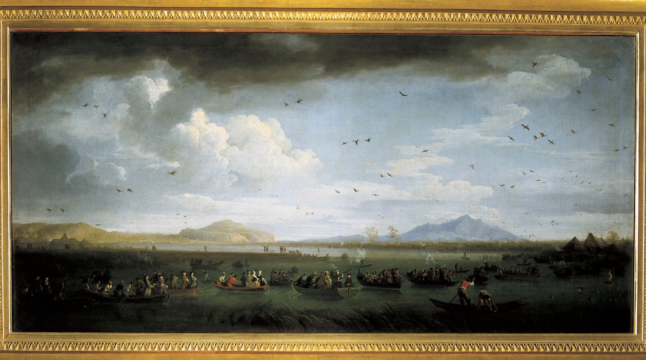 Charles de Bourbon metsästää ankkoja Patria-järvellä, Joseph Vernet