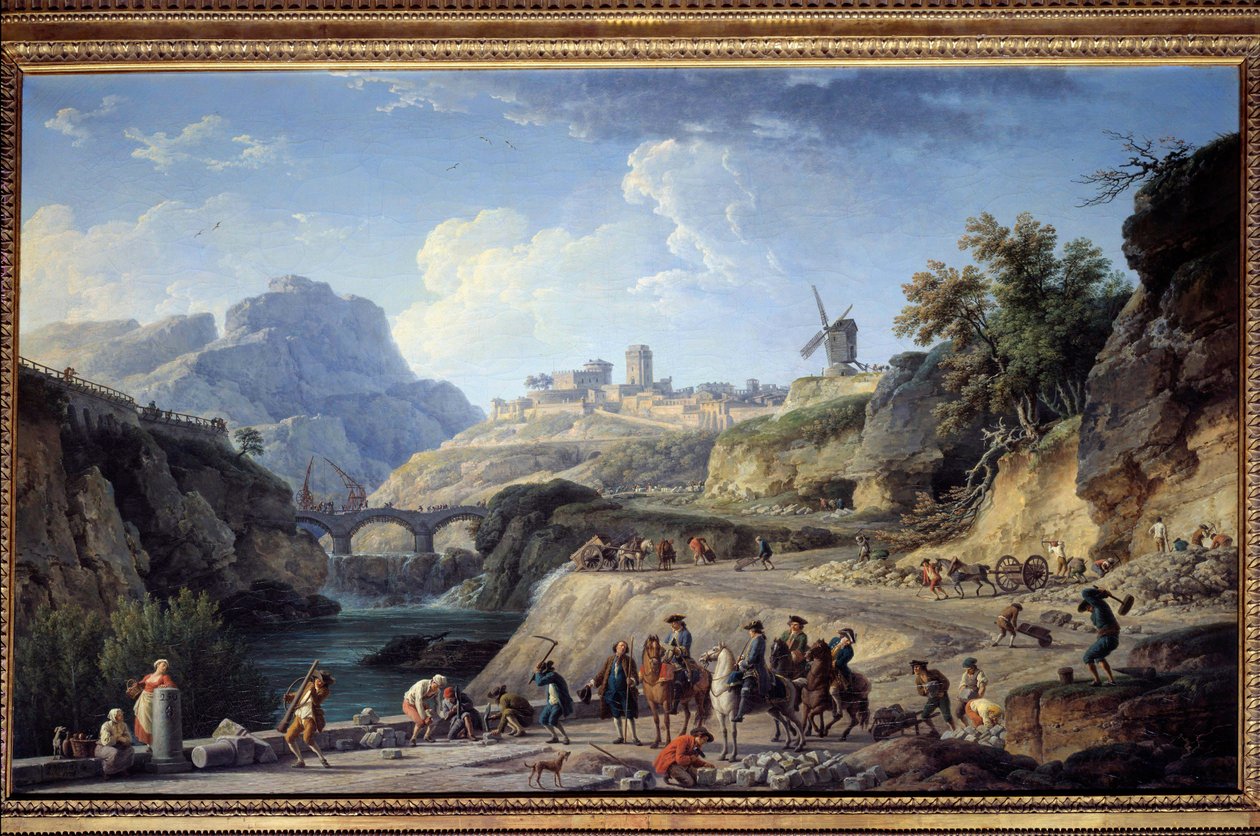 Suuren tien rakentaminen Tien rakennustyömaa. Joseph Vernet