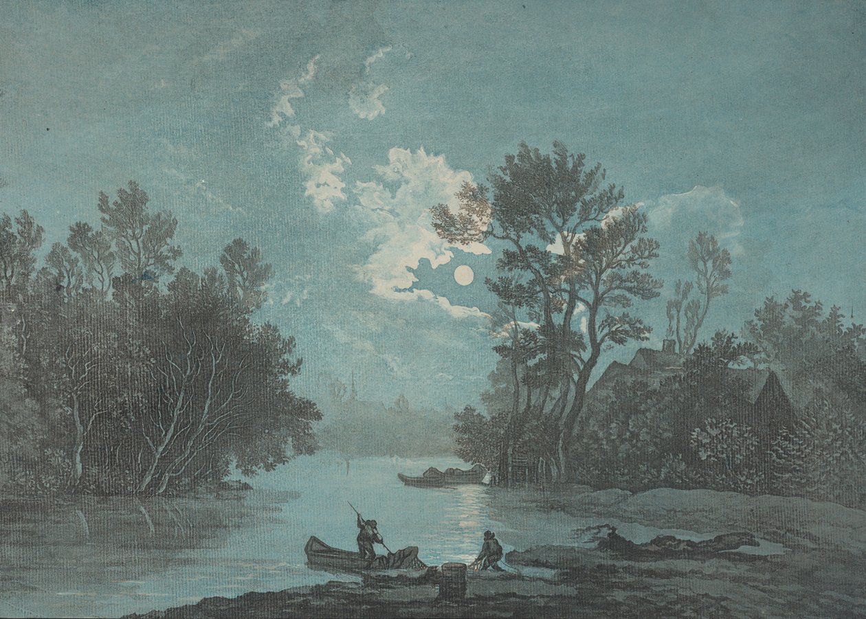 Pescadors a la llum de la lluna, ca. 1750-1800. finlandès tekijältä Claude Joseph Vernet