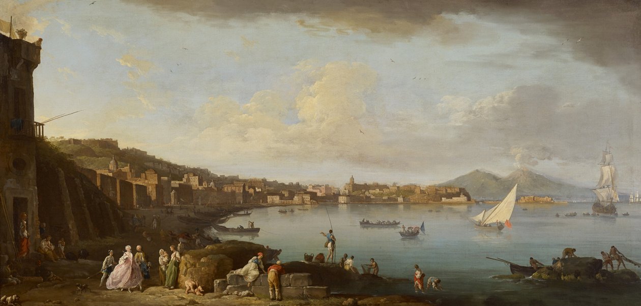 Napoli, näkymä lahdelle etelästä, n. 1742 (öljy kankaalle) tekijältä Claude Joseph Vernet