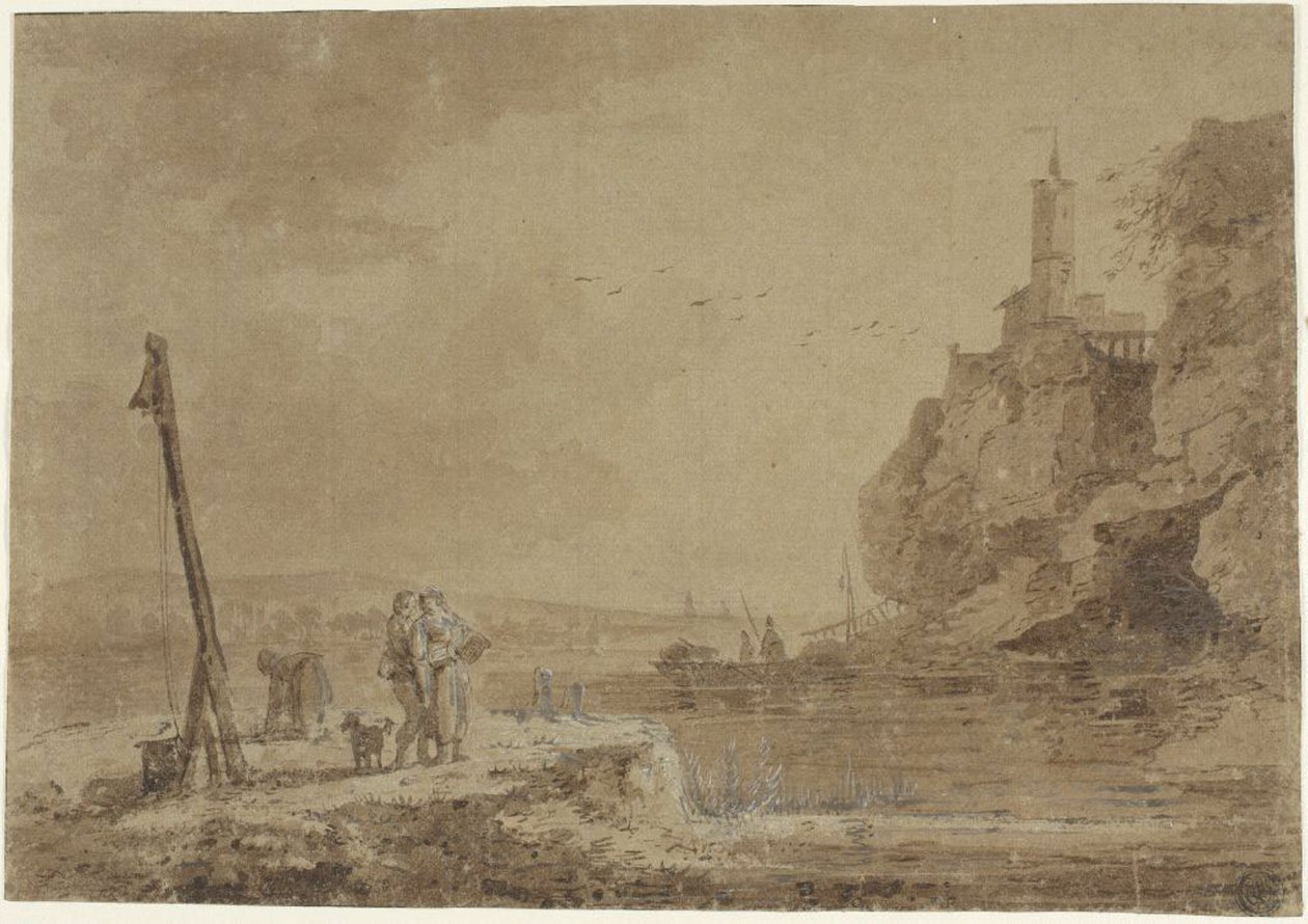 Pieni satama kallioiden alla tekijältä Claude Joseph Vernet