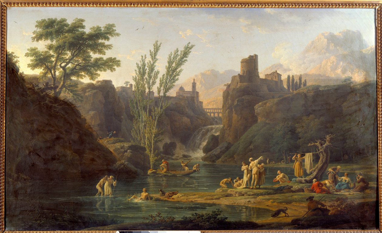 Joseph Vernet (1714-1789) Aamu, uimarit maalaus 1772 su. 0,98x1,62 m tekijältä Claude Joseph Vernet