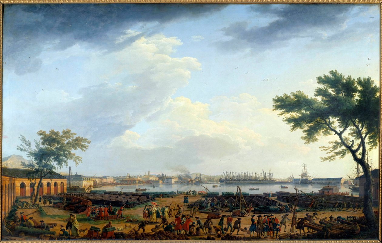 Näkymä Toulonin satamasta ja Arsenaalista Joseph Vernet