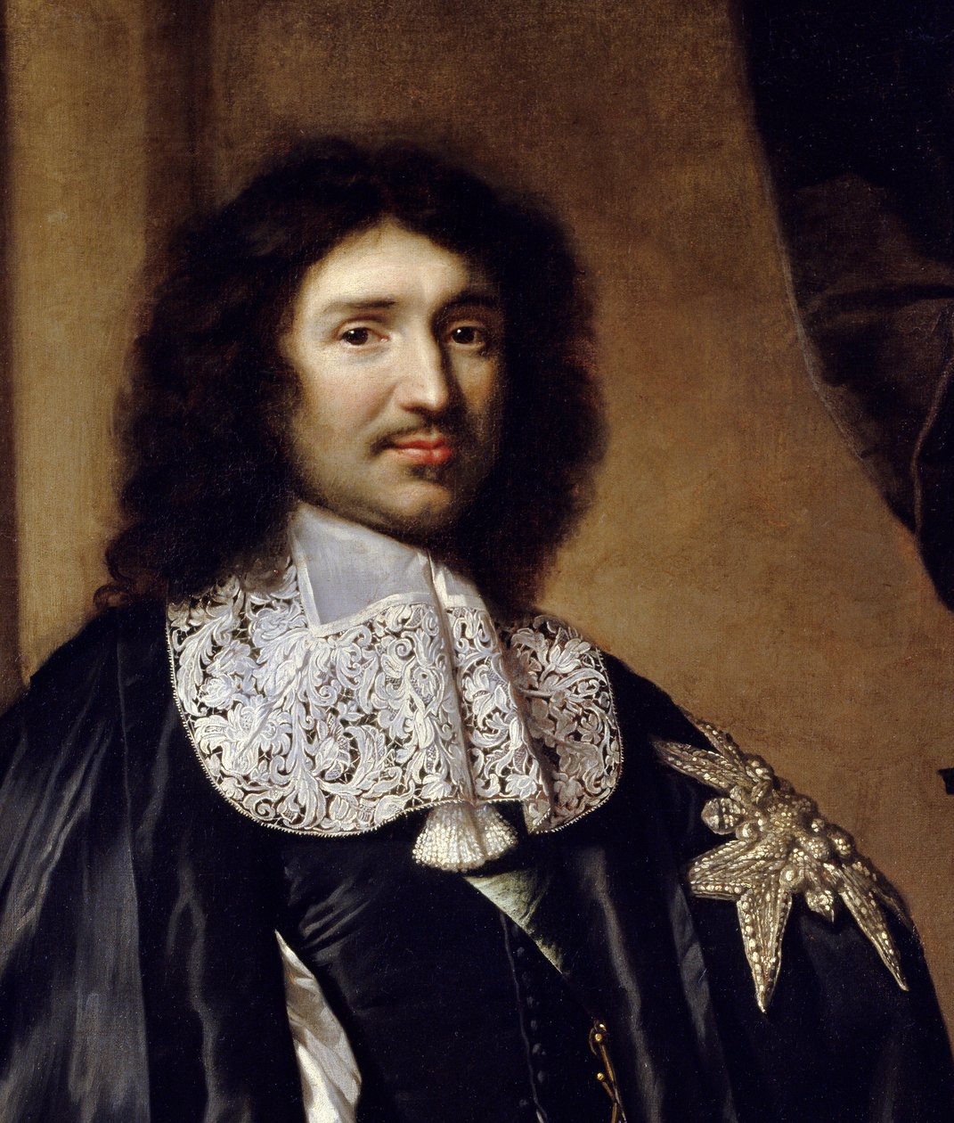 Yksityiskohta: "" Jean Baptiste (Jean-Baptiste) Colbertin (1619-1683) Ludvig XIV:n ministerin muotokuva" Claude Lefebvren (1632-1675) maalaus. 1666 Su. 1,3x0,96 m tekijältä Claude Lefebvre