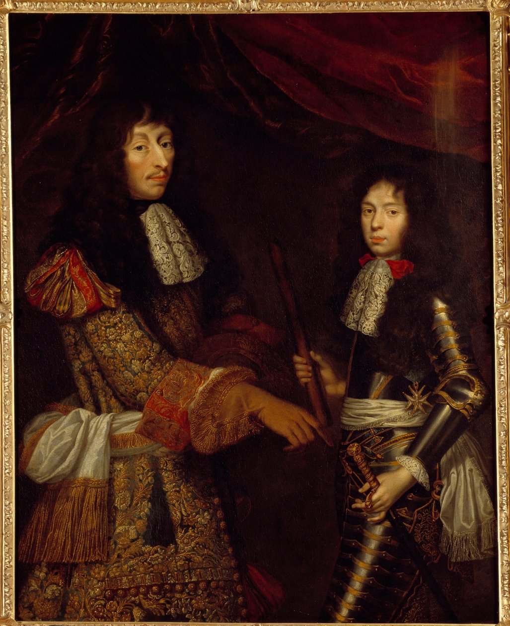 Ludvig II:n Bourbonin prinssi (Bourbon-Conde) (1621-1686), joka tunnetaan nimellä Grand Conde, ja hänen poikansa Henri Julesin Enghienin herttua (1643 - 1709) muotokuva. Claude Lefebvren (1632-1675) maalaus tekijältä Claude Lefebvre