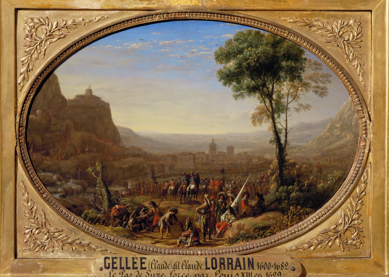 Ludvig XIII pakottaa Susa-solaan - Ludvig XIII ottaa Susa-solaan ... tekijältä Claude Lorrain (1600 82)