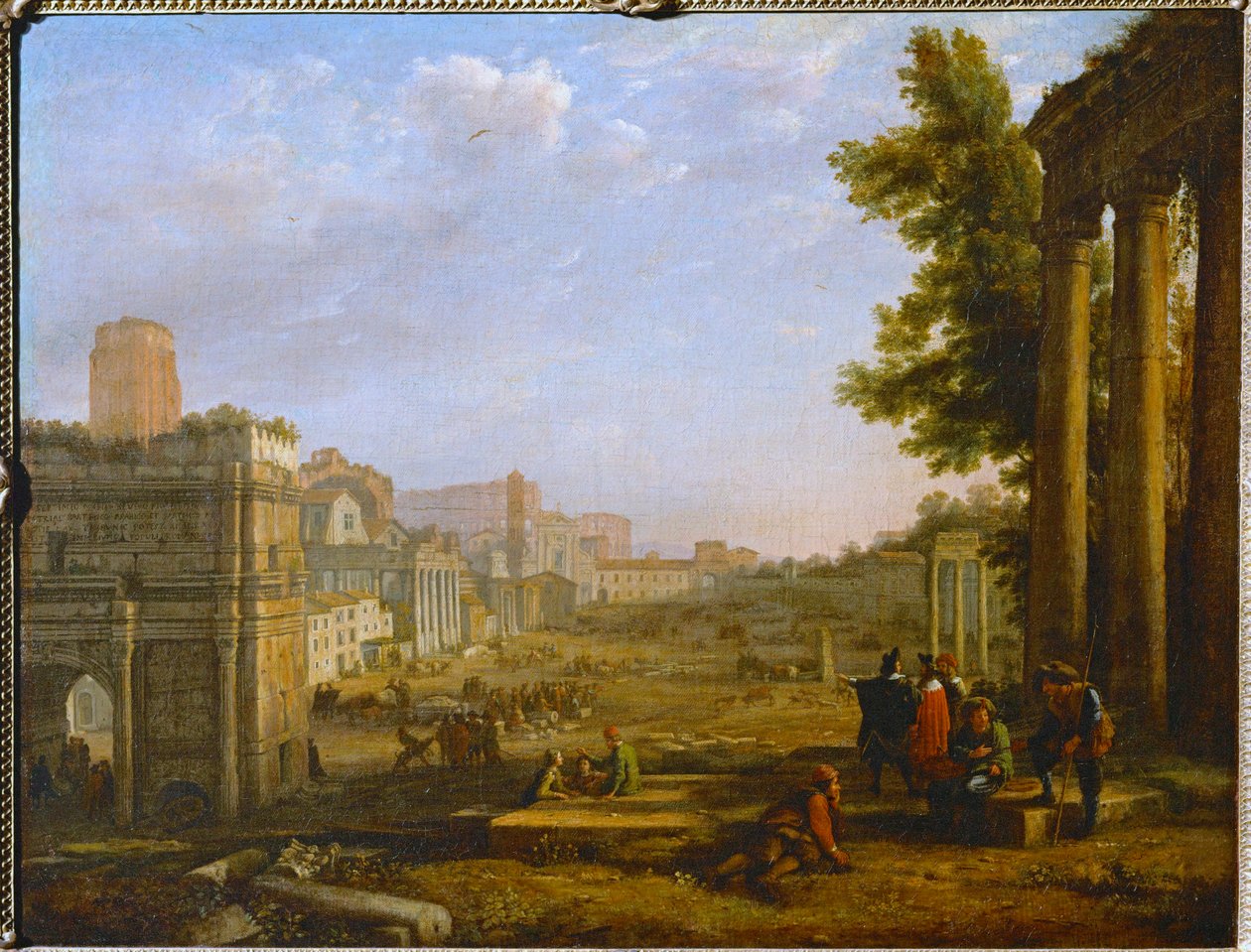 Vue du Campo Vacino - Näkymä Campo Vacinolle, Rooma 1636 ... tekijältä Claude Lorrain (1600 82)