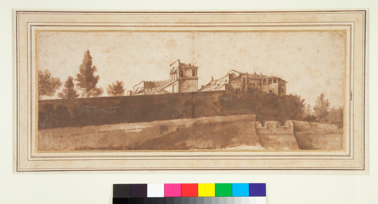 Näkymä Belvederelle ja Vatikaanin linnoitukselle tekijältä Claude Lorrain