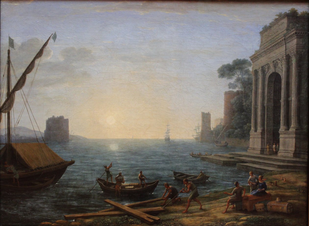 Satama auringonnousun aikaan tekijältä Claude Lorrain