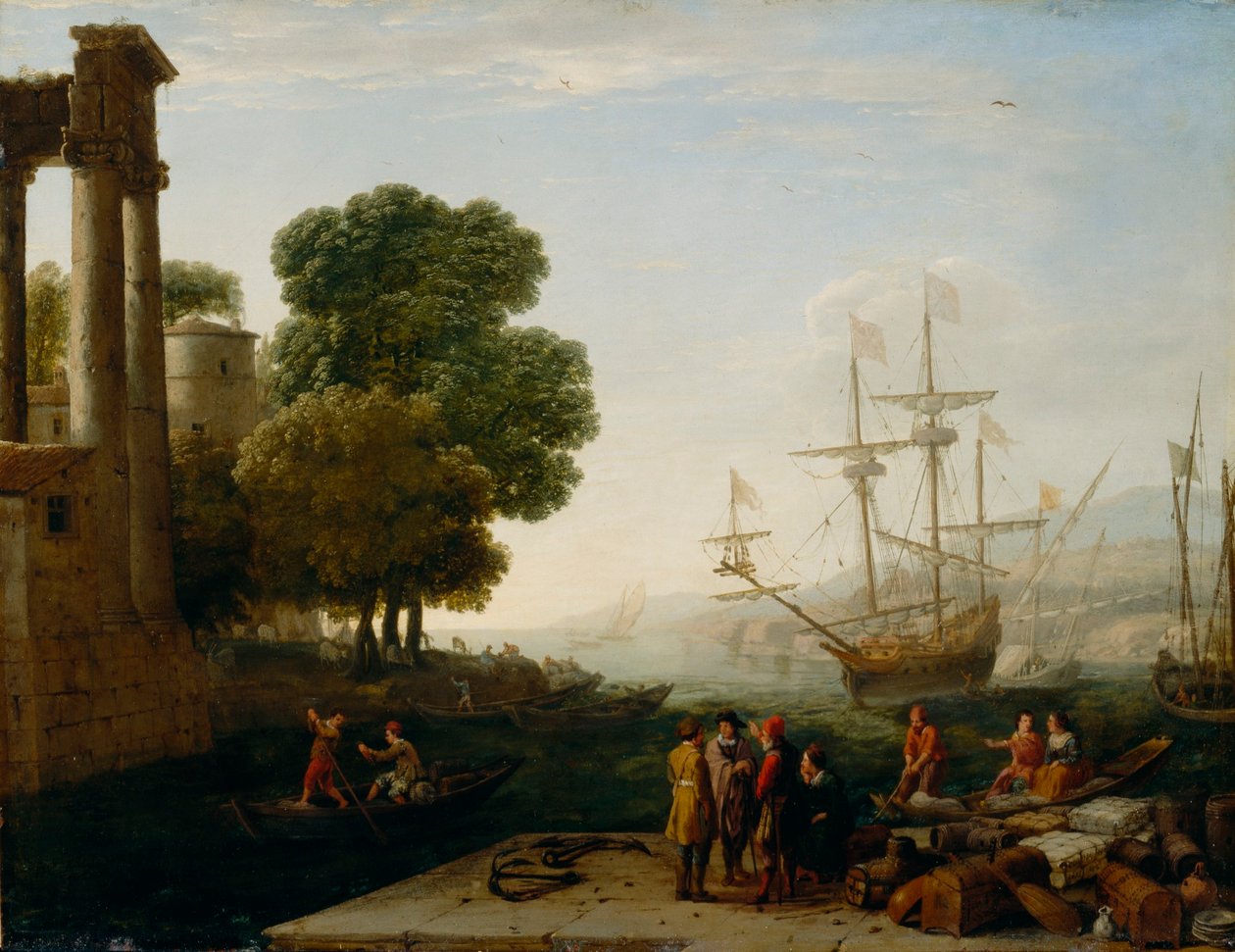 Merisatama auringonlaskun aikaan tekijältä Claude Lorrain