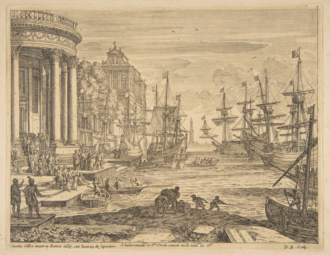 Pyhän Ursulan maihinnousu, 1665. tekijältä Claude Lorrain