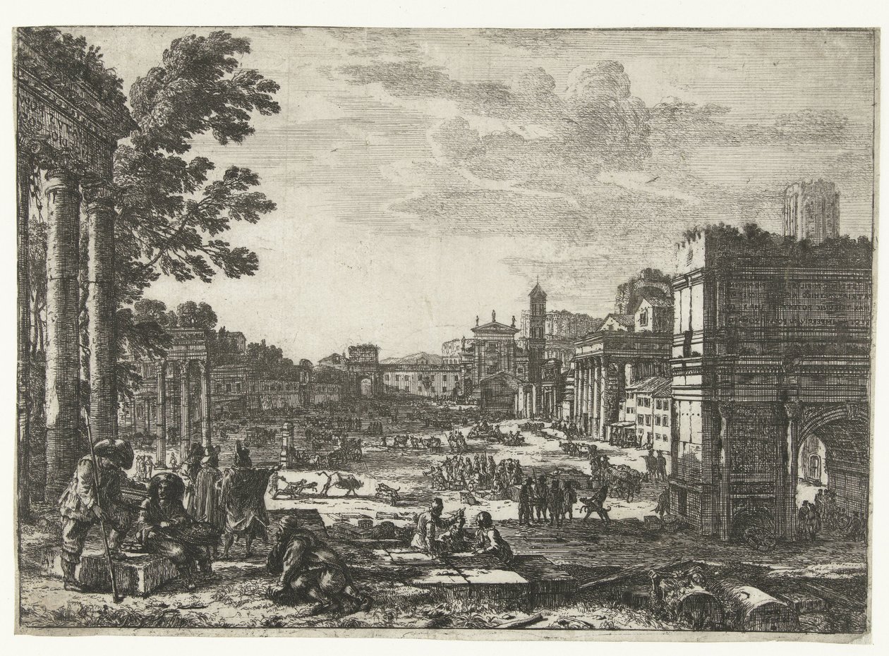 Forum Romanum te Rome Campo Vaccino tekijältä Claude Lorrain