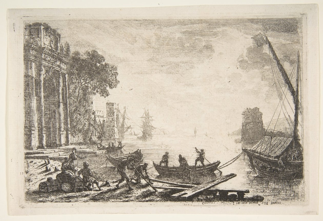 Satamakohtaus nousevan auringon kanssa, 1634. tekijältä Claude Lorrain