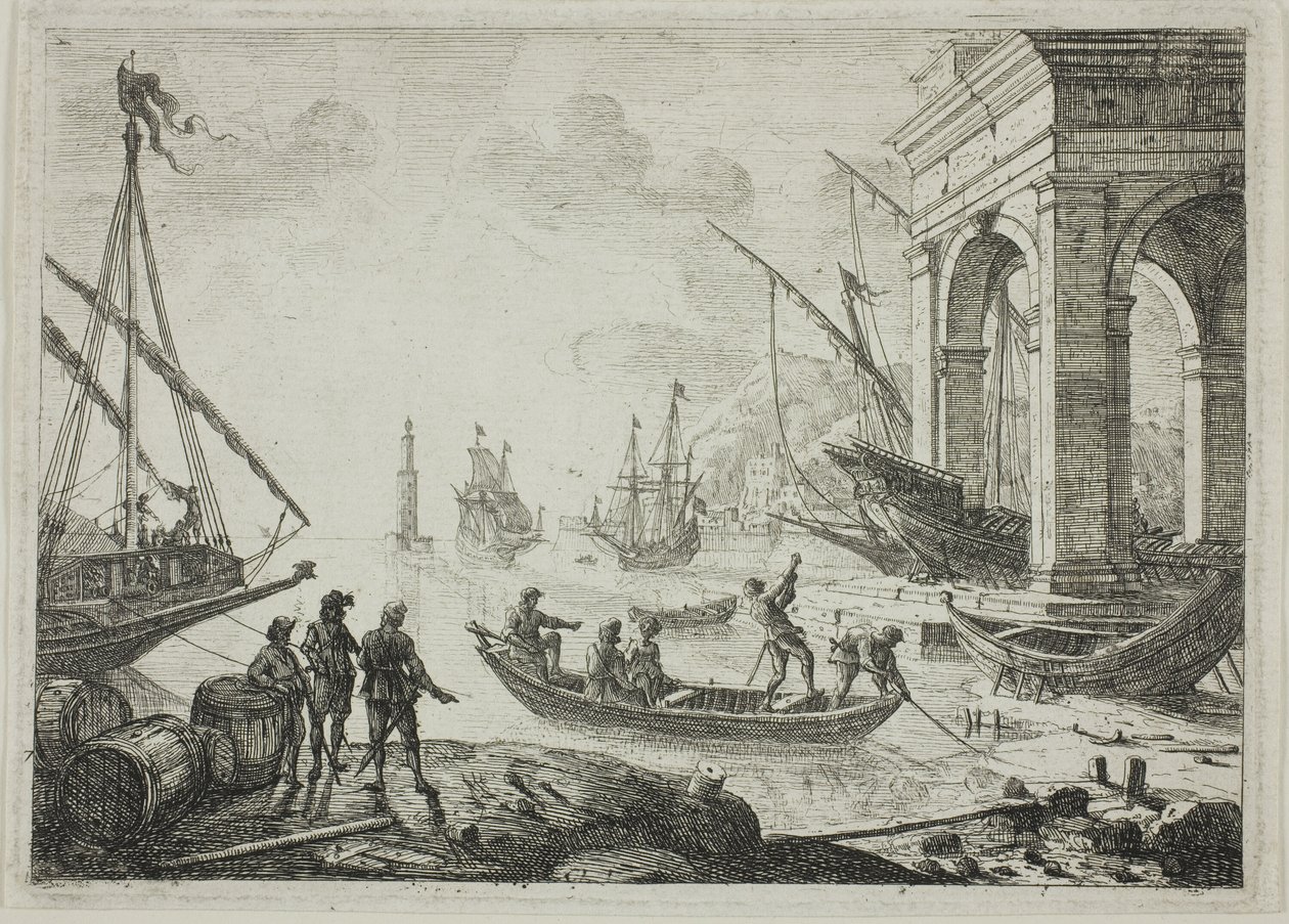 Satamakohtaus majakan kanssa tekijältä Claude Lorrain
