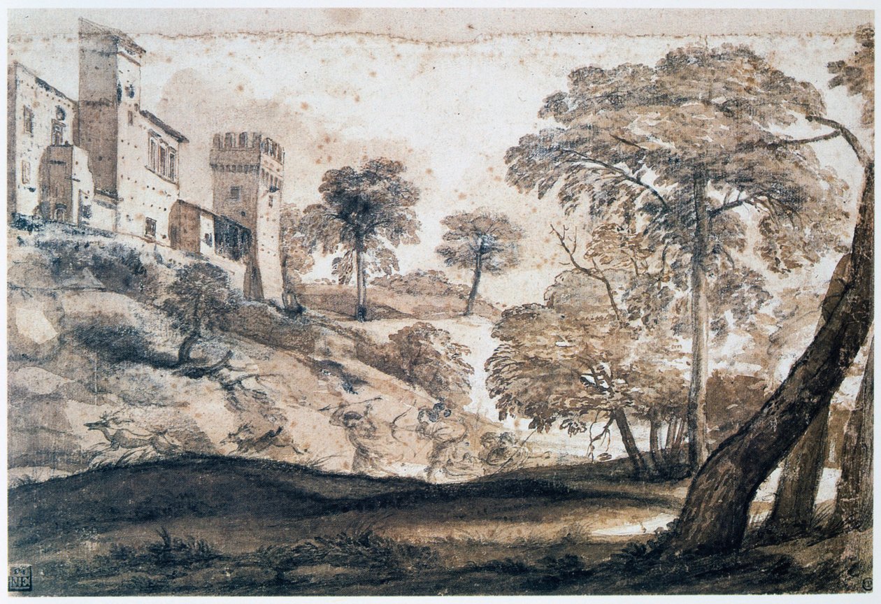 Metsästys peuroja, 1600-luvun puolivälissä tekijältä Claude Lorrain