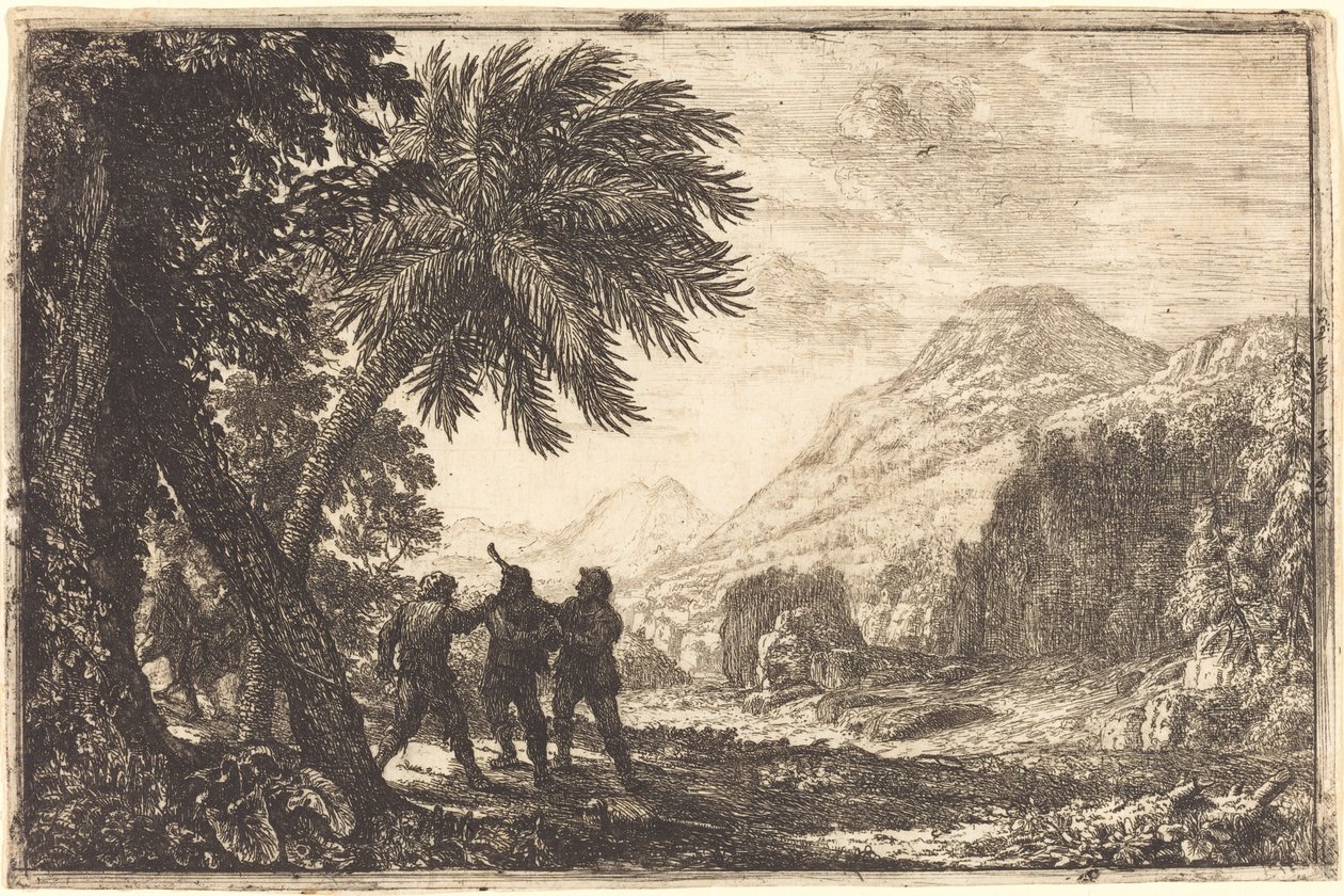 Maisema brigandien kanssa (Scène de brigands) tekijältä Claude Lorrain
